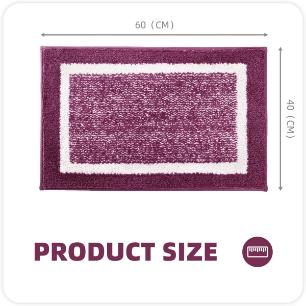 40 x 60 cm, violetti liukumaton kylpymatto, pehmeä mikrokuitukylpyhuone Ru