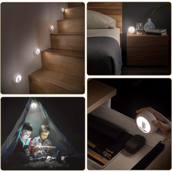 Söt Cat Motion Sensor Night Light (2-pack), sladdlös uppladdningsab