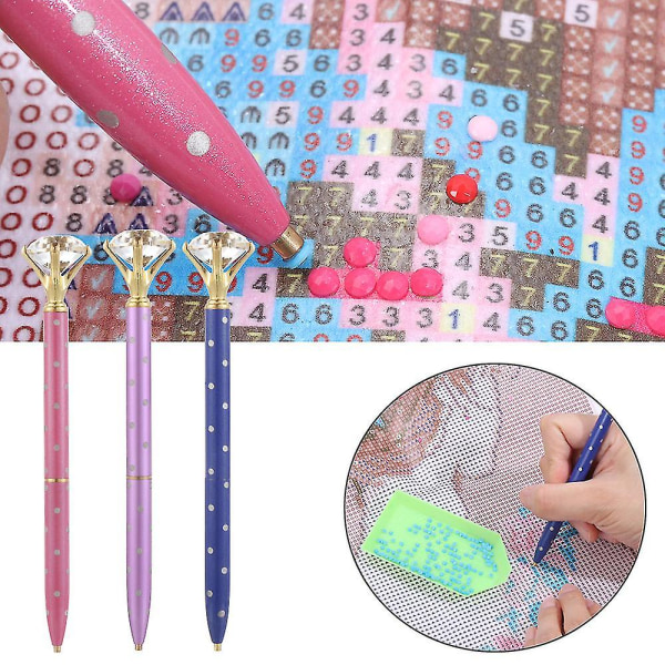 3 stk Arts Point Drill Pen DIY Diamant Krystallpenner 5D Diamant Maleri