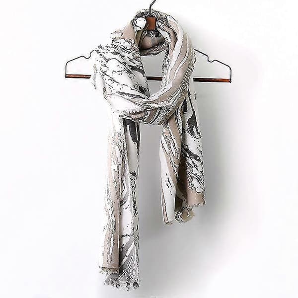 Marmorerede kvaster imiterer cashmere dame efterår vinter tørklæde tæppe wrap sjal stole varmt blødt Vertical marble blue