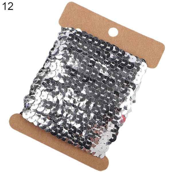 1 Rulle Paljettband Glänsande Klippbart 10 Yard Sömnadshantverk Paljett DIY Band Tyg Tillbehör 12