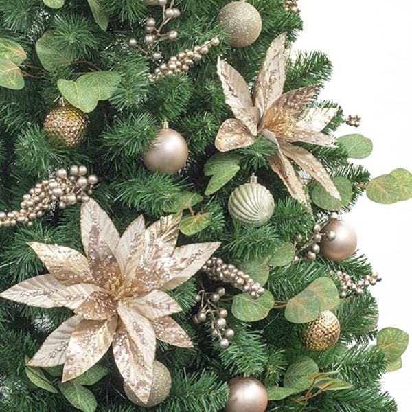 ##/Julgran Blomdekoration 6 st Glitterjulblommor##/