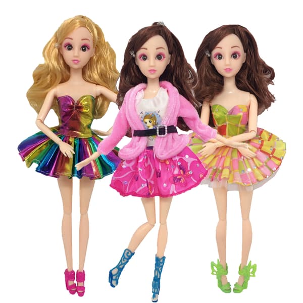 Barbie modekostume, 3 dele, 3 dukketilbehør, til ch