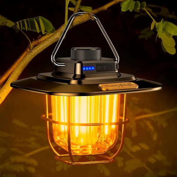 Laderbar Campinglykt, USB-C Laderbar LED Retro Campi