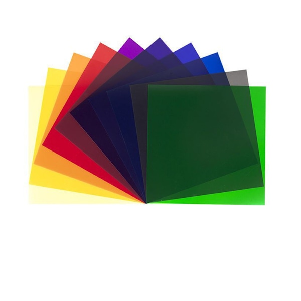 11 stk. Farvegel-filter 30*30cm Plast Farvekorrigerende Filter 1