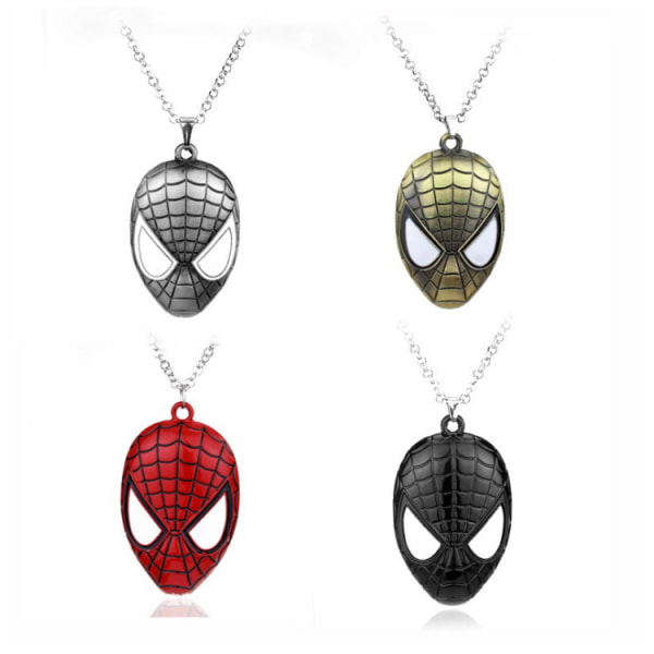 Spiderman Mask Logotyp Nyckelring Halsband i legering (svart)