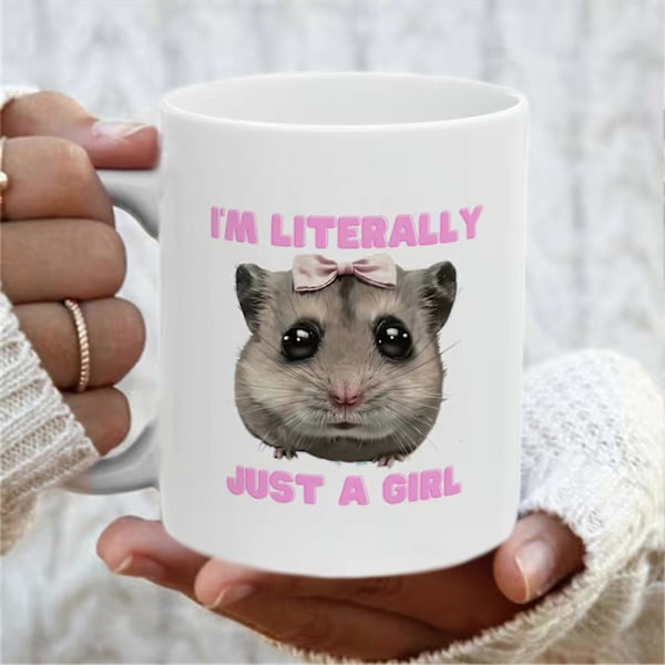 350ML Ked Hamster Kaffekrus med Gribehåndtag Varmebestandig Hvid Keramisk Fødevaregodkendt Multifunktionel Te Mælk Vandkop Meme Fans Fødselsdagsgave A