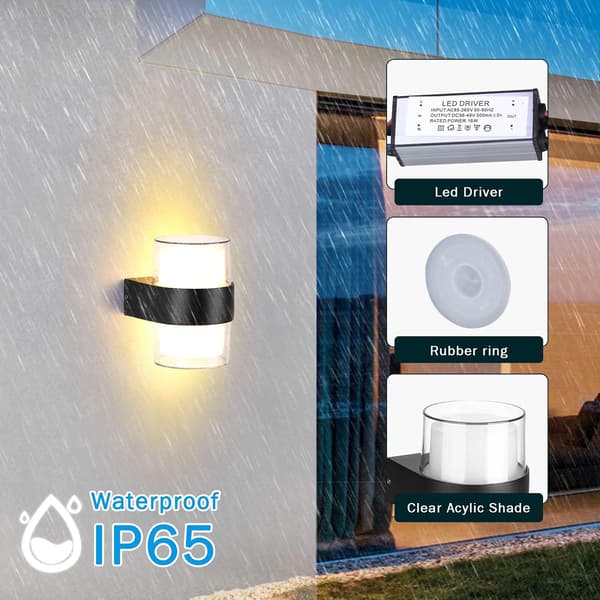 LED Udendørs Vægslampe IP65 Vandafvisende Udendørs Sconce Eksteriør Li