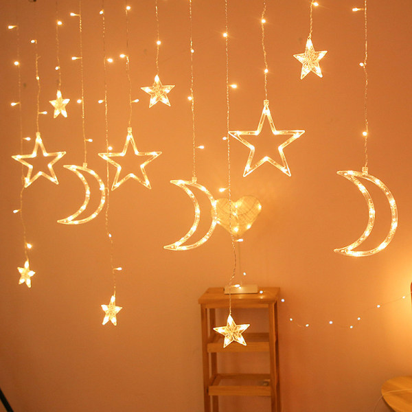 ##/Stjernelys Utendørs 138LED Strømdrevne Gardinlys Led Lyslenke##/