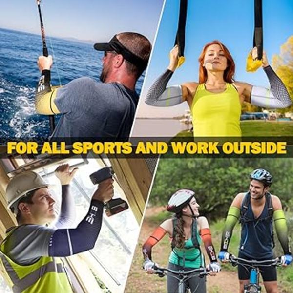 Røde (L) Armvarmere for Menn & Kvinner, Solbeskyttelse Anti-UV UPF 50+ A