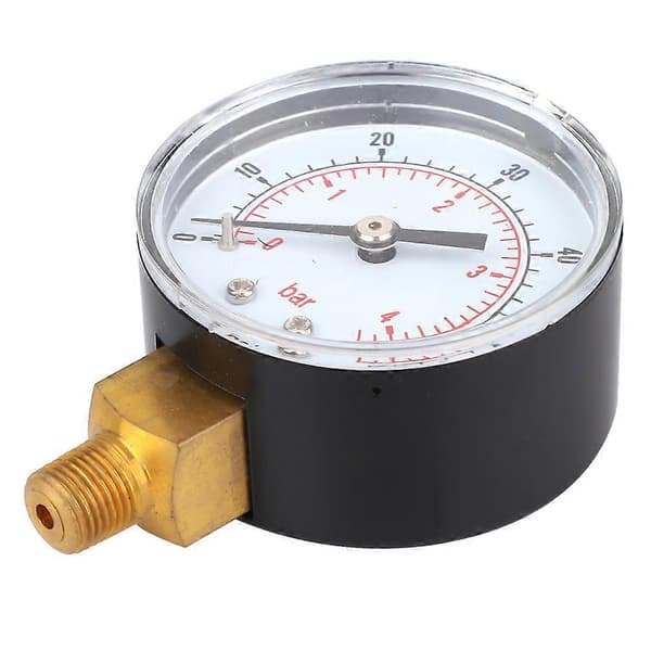 Tryckmätare 50mm Urtavla 1/8 BSPT Bottenanslutning för Luft Vatten Olja Gas (0-60PSI 0-4Bar)