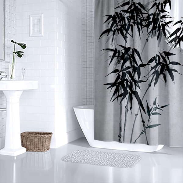 ##/180×180CM Dusjforheng med botaniske blomster og kroker##/