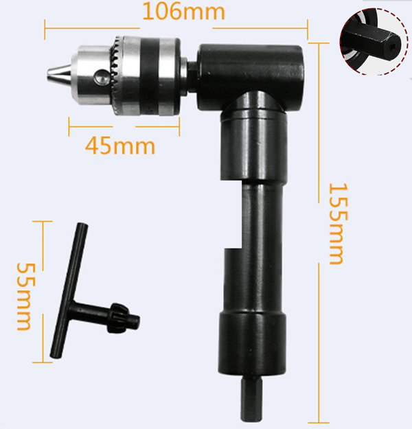Solsikke 90 Graders Højre Vinkel Adapter - 8mm Hex Skaft Elektrisk