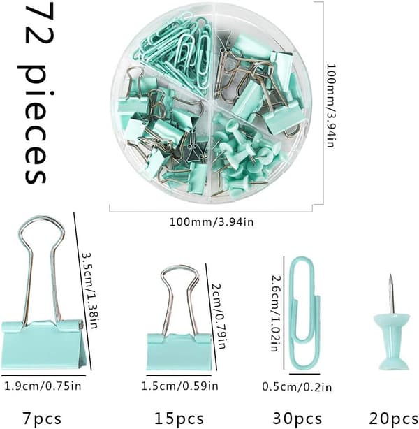 ##/72 delar kontorsmaterialset, inklusive 22 klämmor/30 pappersklämmor##/
