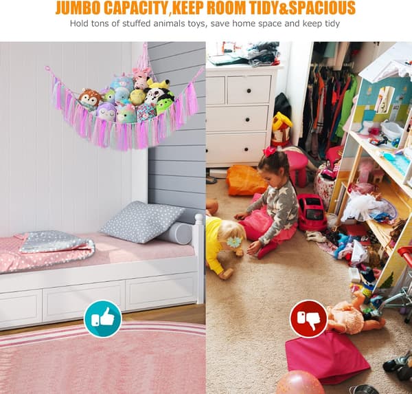 Leksaks-hängmatta för gosedjur, förvaring av gosedjur