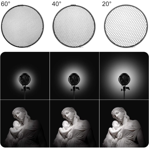 18cm Standard Reflektor Mjuk Diffuser med 20/40/60 Grader Honung