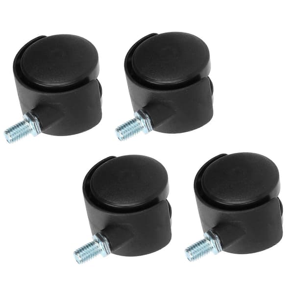 4 stk. PU-hjul med bremse 1,5 tommer universalhjul til skab, reol, trolley, sort
