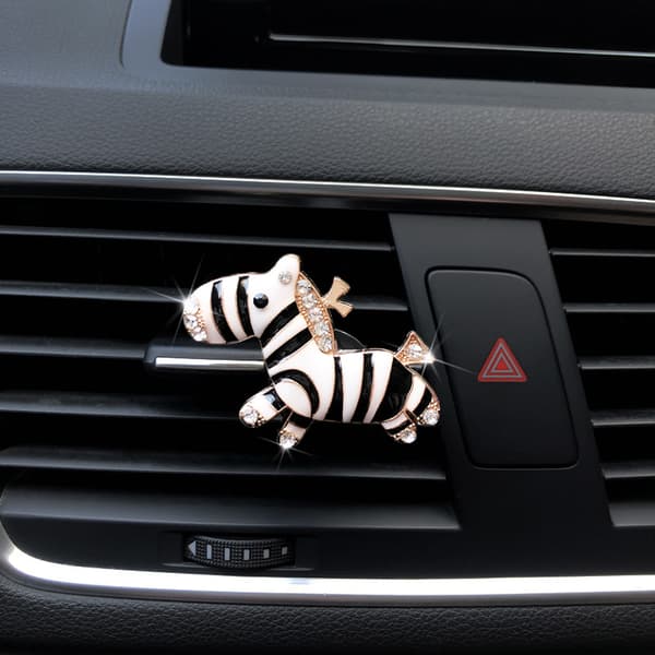 ##/2 stycken Zebra bil luftutsläpp aromaterapi clips med oljedroppande strass##/
