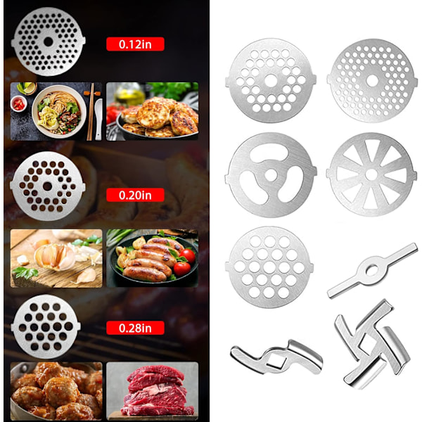 ##/Kjøttkvernblad Erstatningsdel 10 Stykker Rustfritt Stål Mea##/