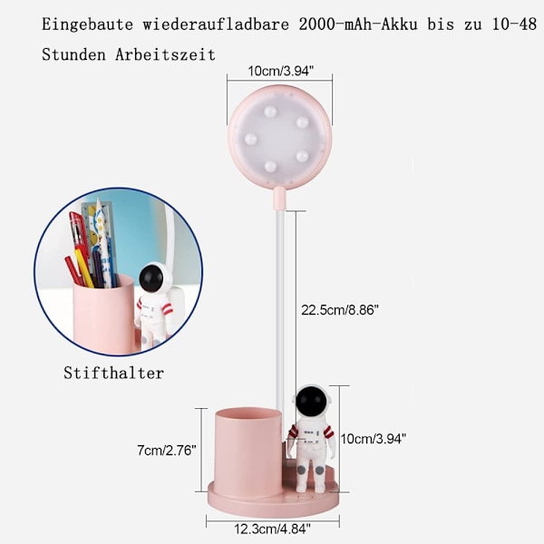 ##/Pink LED børnebordlampe, batteridrevet bordlampe##/