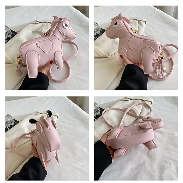 Rolig, Söt, Trendig och Enkel Ponny Axelväska - rosa