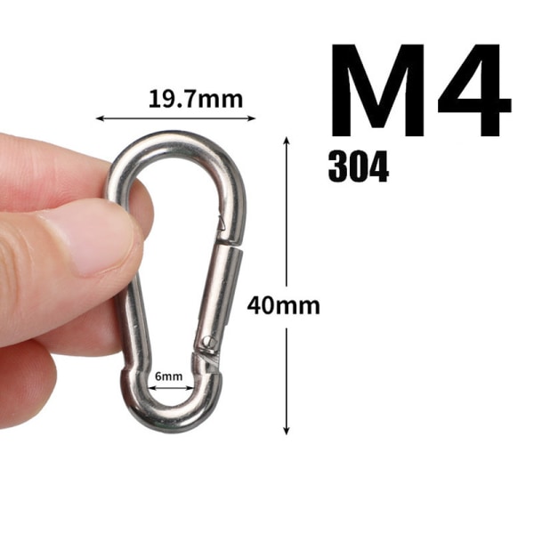 10 Pieces Stainless Steel Carabiner Fastener Carabiner Snap Clip