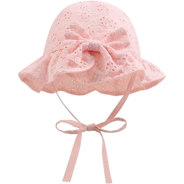 Spetsnodd Sommarhatt för Babyflicka (Puder, 42-45cm) Bomulls Solhatt