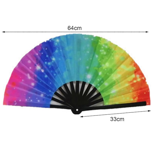 UV Fluorescerende Foldbar Vifte Bærbar Bambus Håndvifte Karneval Dansefest Kung Fu Vifte med Lyse Farver til Sceneoptrædener Barer Bryllupper G