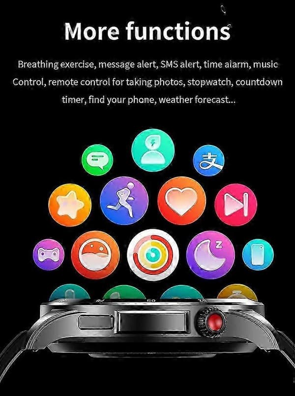Smartklocka Puls Blodsyre Bluetooth Samtal Musik Smart Armband Sportklocka - Silver Svart