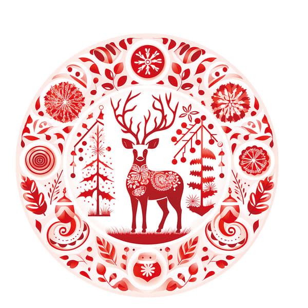 ##/Julröd älg väggdekal, 11.41*11.41 tum##/