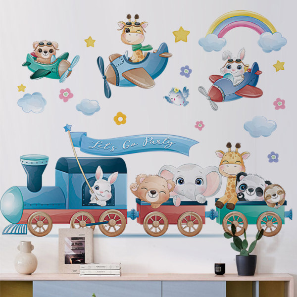 2 stk. Vægstickers Skovdyr Vægstickers Mural Dekaler til