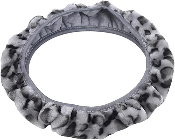 Leopard Print Bilrat Cover, Universal Grå Plys Stee