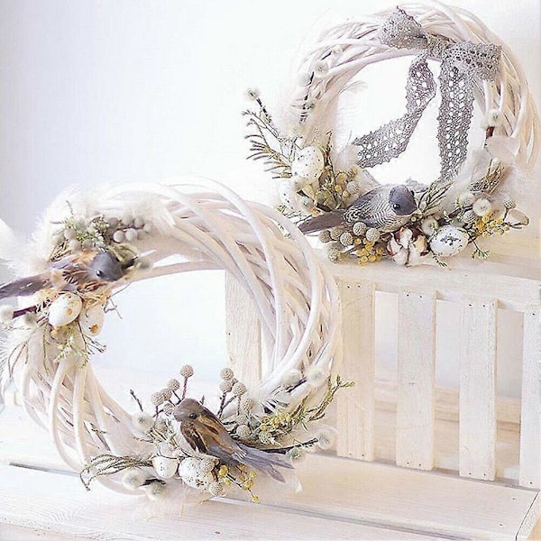 Punottu seppele DIY Hieno luova kukka-asetelma Seppeleaskartelutarvikkeet festivaaleille 10cm