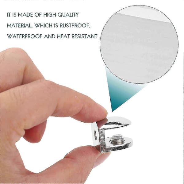 6 st Justerbara Glas 6 mm Glasfäste Legering Glashyllor Hållare Glas Clip för Badrum Kök