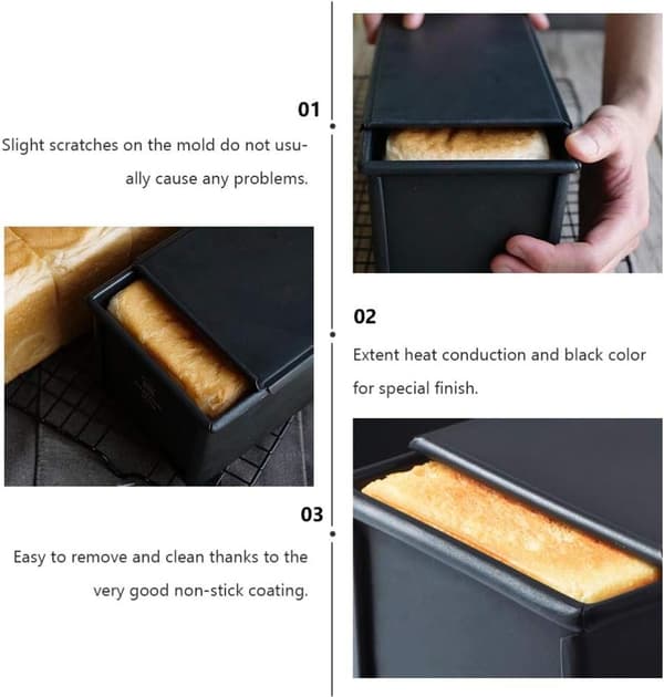 1000G Rektangulär Toastform Brödform Icke-klibbig Metallkaka Bröd Bak