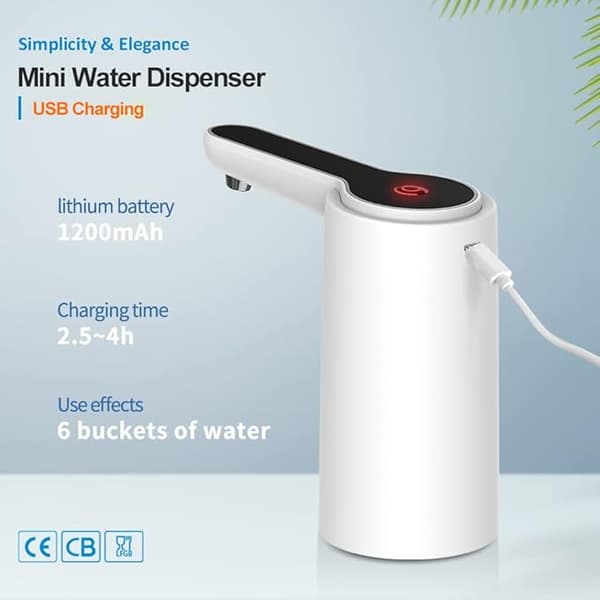 Mini Smart USB Bottenlast 5 Gallon Flaska Renare Dricksvatten Kall Automatisk Fristående Bärbar Vattendispenser Pump