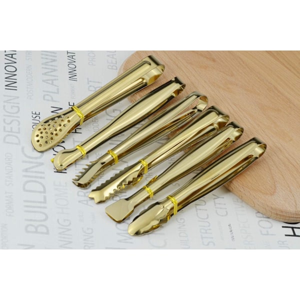 ##/Forgylte Mini Servertangsett 6-tommers Forrettertang Rustfritt##/