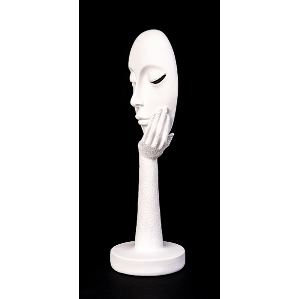 ##/Modern skulpturfigur i resin \"Ansikte\"##/