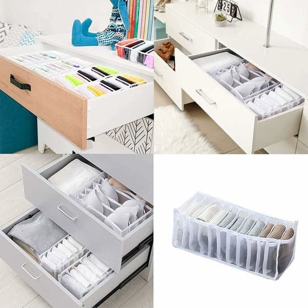 2-pakning skuffeorganisatorer, undertøy, sokker, oppbevaringsbokser, garderobe