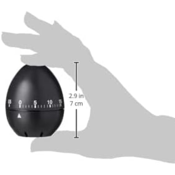 Lotde 4 Sort Ægformet Mekanisk Timer