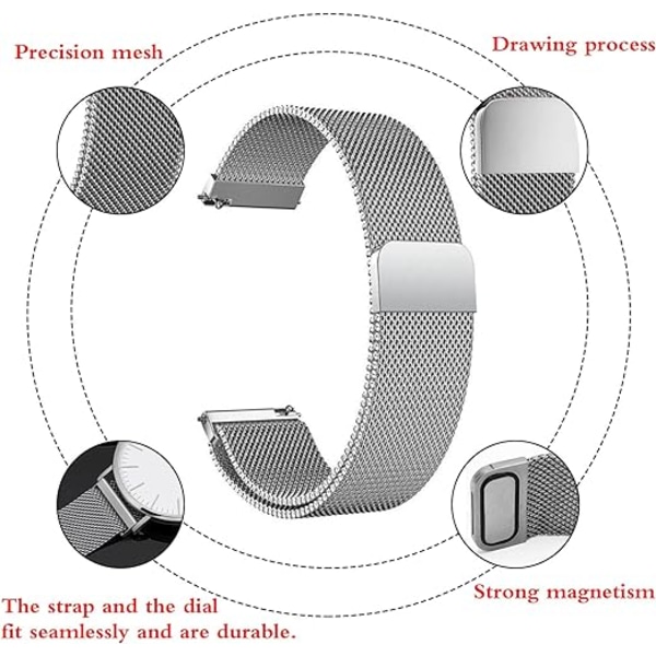18 mm magnetiskt watch för män kvinnor rostfritt stål justerbar