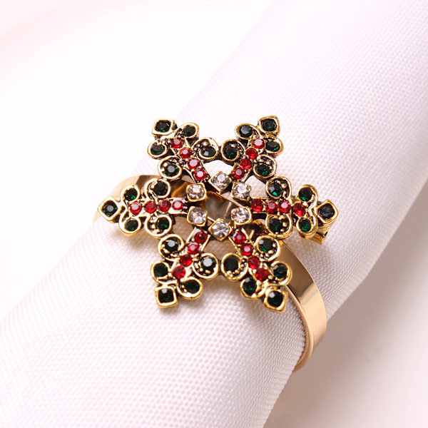 ##/Stykke Kreative Servietringe - Farverige Diamanter Snefnug, Unik##/