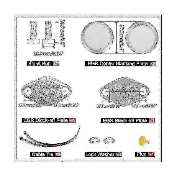 Aluminium EGR Slette Kit / EGR Fjerningssett Blende Bypass For E46 318d 320d 330d 330xd 320cd 318td