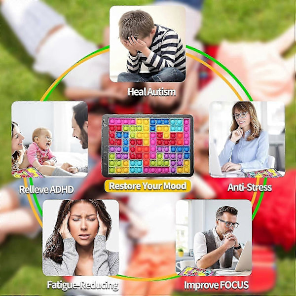 Pop Fidget Leksak Its - Bubble Big Puzzle Pop Push It&Popper Bubble Sensoriska Fidget Leksaker/Stresslindring