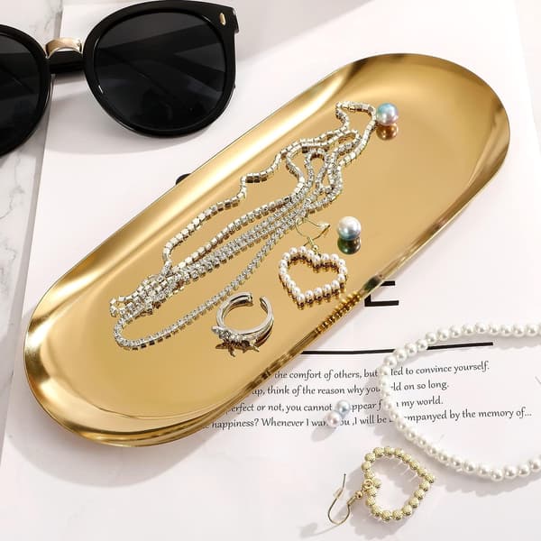 ##/Guld smyckesbricka oval bricka##/