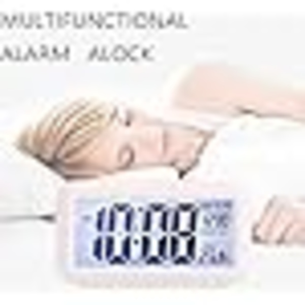 ##/Vit digital väckarklocka med LED-display##/