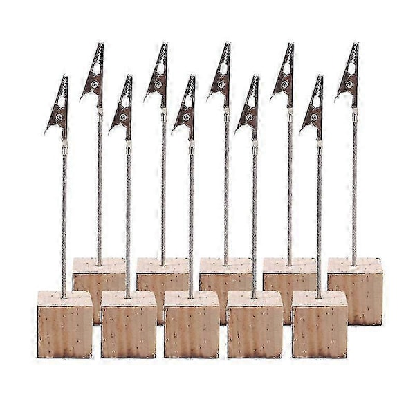 10 stk. Plasskort Holder Bilde Notat Klips Holdere Rund Base Treklips