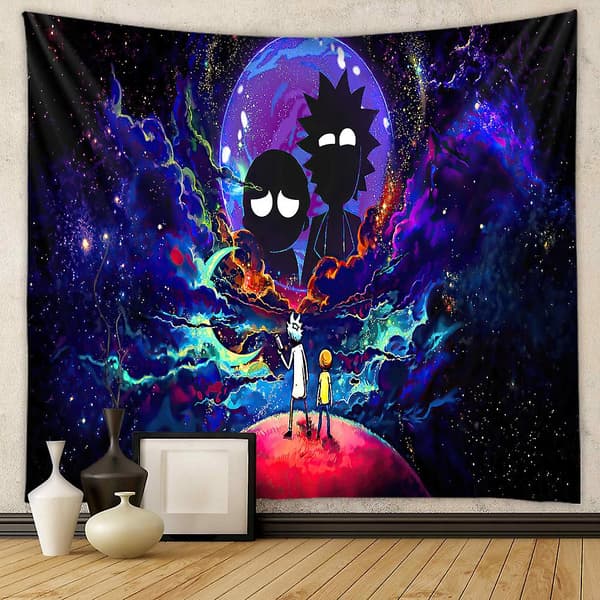 Rick And Morty Tema Poster Veggteppe Veggdekorasjon Soverom