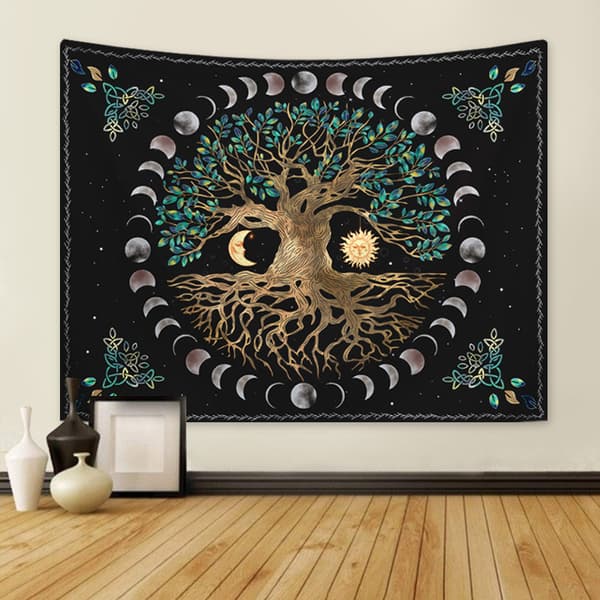 130x150cm Elämänpuu Seinävaate Tapetti Luonto Sisustukseen