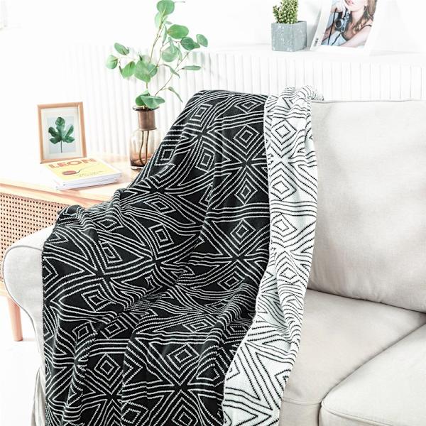 1 Stk. 110x150cm Strikket Tæppe Plaid Blød Behagelig Holdbar